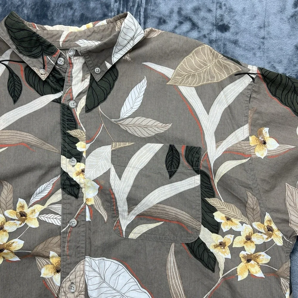 Vintage Ralph Lauren Chaps 90's Hawaiian Button Up Men's XL Floral‎ 100% Cotton